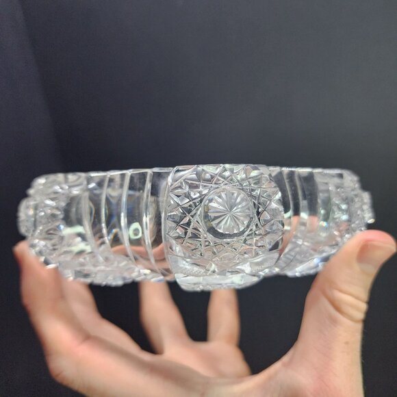 Vintage American Brilliant Crystal Clear Cut Glass Relish Trinket Dish - Picture 3 of 8
